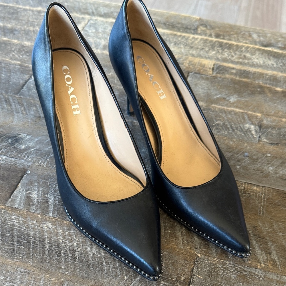 Coach Classic Black Leather Heels